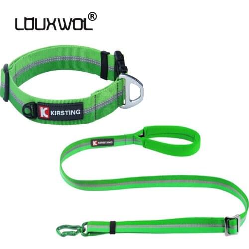 LOUXWOL Dog Collar 3M Reflective Collar Leash Set for Cat Dog Nylon Adjustable Dog Accessories for Small Large Dogs Pet Supplies