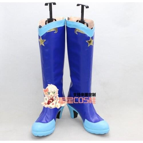 LoveLive! Love Live Eri Ellie Blue High Heel Halloween Cosplay Shoes Boots X002