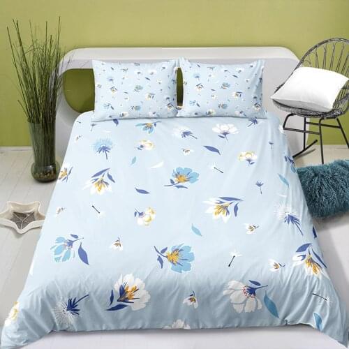 3D Printing Fresh Style Quilt Cover with Pillowcase Bedroom Decoration Queen Size Bedding Bedroom Set King Size Bed