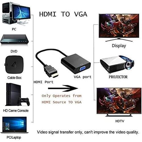 Portable High-Speed 1080P Active HDTV HDMI To VGA Adapter (Male To Female) Converter With Audio For PC Laptop DVD HDTV#p3