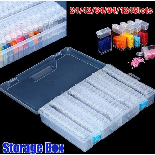 Clear Plastic Jewelry Storage Box Case For Ring Earring Adjustable 124/64/42/24 Compartment Rectangle Container Craft Organizer