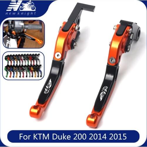 For KTM 200 Duke Duke200 2014 2015 With Logo 20 Color Motorcycle CNC Aluminum Folding Extendable Brake Clutch Levers Accessories