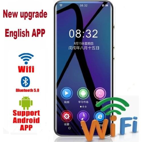 WIFI Android MP3 Player sports Bluetooth 5.0 Touch Screen smart AI Music Hifi Players Mp3 with Speaker,FM,E-book,Recorder,Video