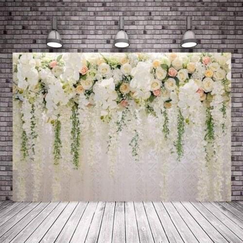 Wedding Flower Wall Photography Backdrop Adult Party Blossom Rose Flower Photo Studio Background Decor Banner Prop