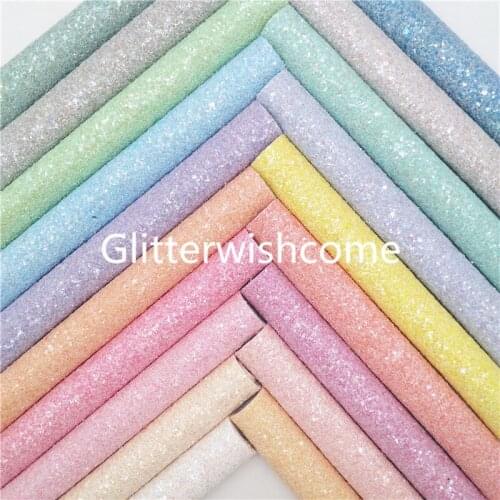 Glitterwishcome 21X29CM A4 Size Synthetic Leather Chunky Glitter Leather Fabric Sheets for Bows, GM988A