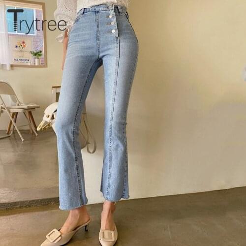Женские джинсы клеш Trytree China At AliExpress