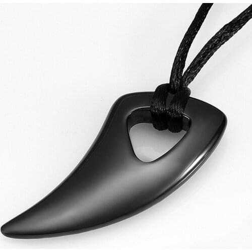 Cremation Jewelry Wolf Tooth Urn Necklace for Ashes for Men Stainless Steel Ashes Keepsake Memorial Jewellery