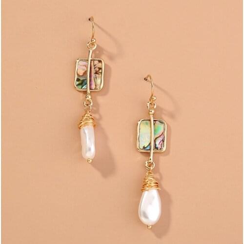 Simulated Pearl Geometric Tassel Handmade Earring Fashion Jewelry Drop Earrings For Women Elegant Vintage Miami Gift