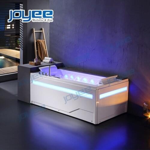 JOYEE 1 Person Whirlpool Bathtub White Acrylic Indoor Jacuzzi Function 46 Jets Bath Tub Mini Spa Tub Hot Tub Bathroom/ Badewanne