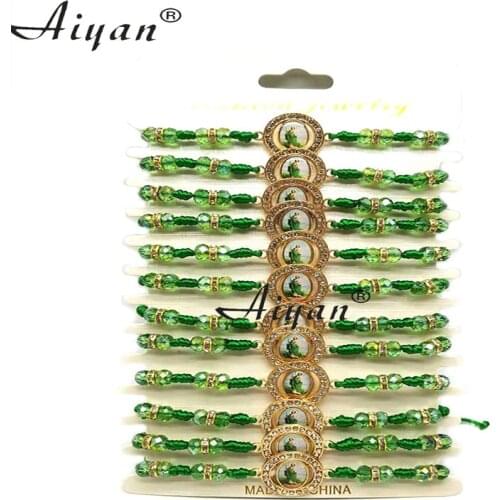 12 Pieces San Judas And Virgin Maria Screw Section Bracelet With Picture Drop The Oil Can Worn By Men Or Women As Gifts