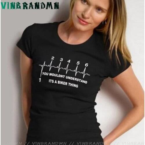 1N23456 you wouldnt understand its a biker thing Women T Shirt Funny Summer Short Sleeve T Shirts Bike Gear Shift Life Line Tee
