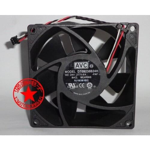 AVC DT09238B24U FAF DC 24V 0.60A 90x90x38mm Server Cooling 3-wire