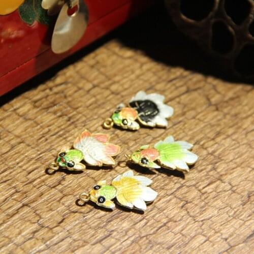 5pcs Enamel Colorful Fish Charm DIY Jewelry Making Supplies Pendant Earrings Necklace Bracelet Keychain Accessories