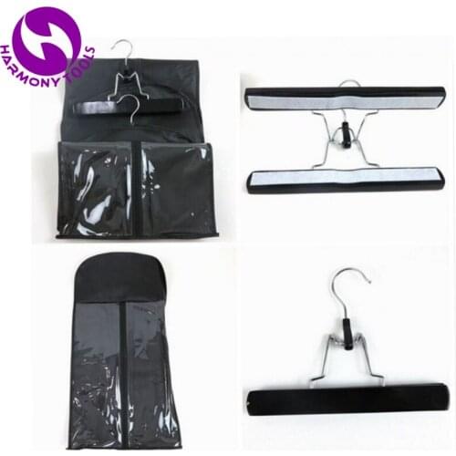 50 Sets Black,Pink or White zipper hanger package bag hair extension suit case bags hair packing for clip weft hair and ponytail
