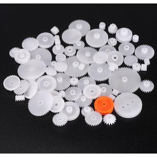 64 Kinds Plastic Gear Shaft Single Double Layer Crown Worm Gears Motor Wheels M0.5 for Toys Robot Motor Gearbox Accessories