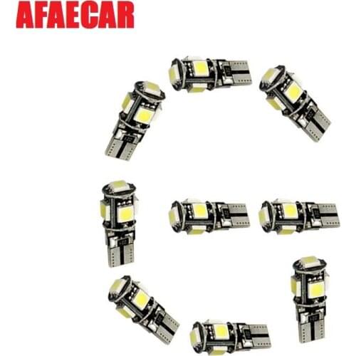 AFAECAR 100Pcs T10 Canbus White 5smd 5050 Led Car W5w 194 168 Error Bulbs