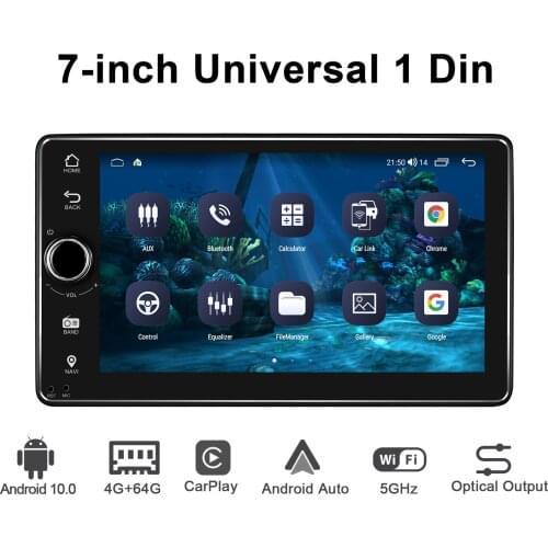 Android Car Radio Stereo Receiver Universal 1 Din DVD Automotivo Head Unit Central Multimedia Player Apple Carplay Android Auto