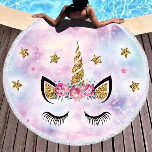 Cute cartoon unicorn large beach towels miraculous microfiber towel beach towel Bath towel spa Beach cover up Microfiber towel