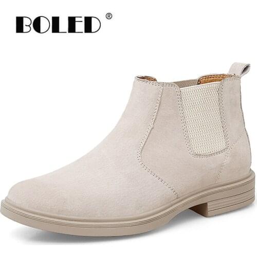Plus Size Chelsea Boots Men Suede Leather Decent Men Ankle Boots Male Short Casual Shoes Men Slip On British Style Autumn Shoes