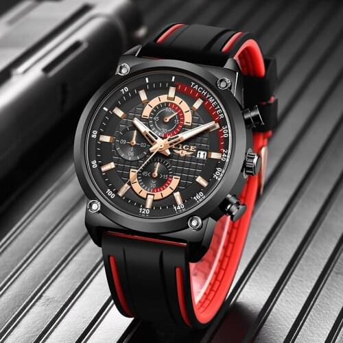 LIGE Fashion Mens Watches Top Brand Luxury Multi-function dial Sports Watch Men Date Waterproof Quartz Clock Relogio Masculino