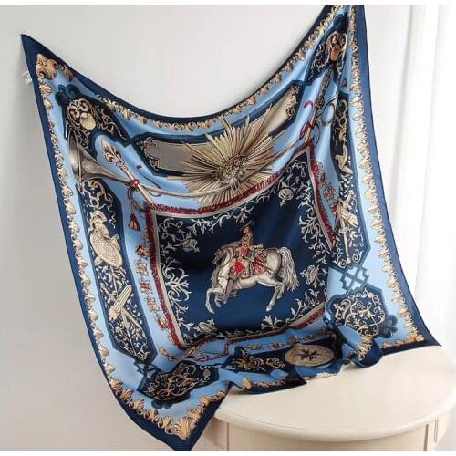 H designer brand knight horse silk scarf delicate European paisley scarf square bandana fall 2020 new scarf summer shawl foulard