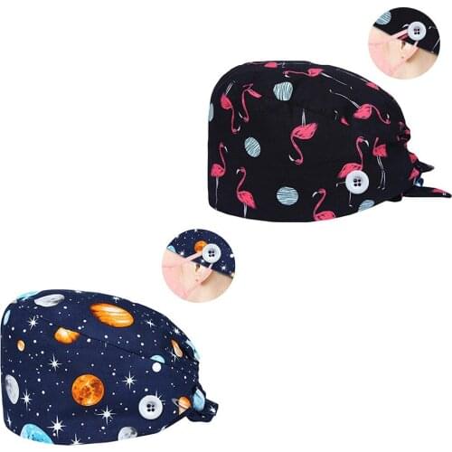 Working Hats Nurse Head Turban Wrap Headwrap Unisex Sweatband Beauty Salon Nursing Scrubs Fashion Cotton Print Cap #W5