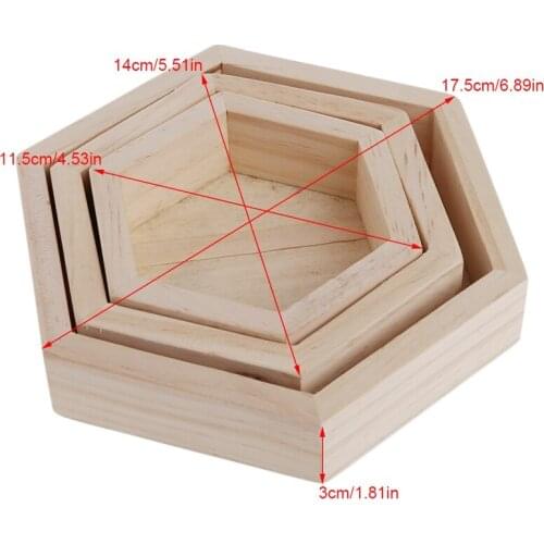 K3ND Wooden Necklace Jewelry Display Tray Case Holder Rack Hexagon Storage Box