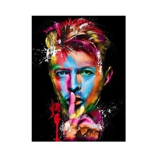 TOP handpainted art oil painting work-- British , glam rock, art rock, pop Glam star David Bowie painting -36"