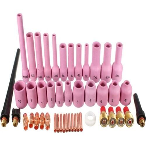 46Pcs TIG Gas Lens Collet Body Assorted Size Kit For TIG Welding Torch SR WP9 20 25 TIG Welding Torches Tools Set