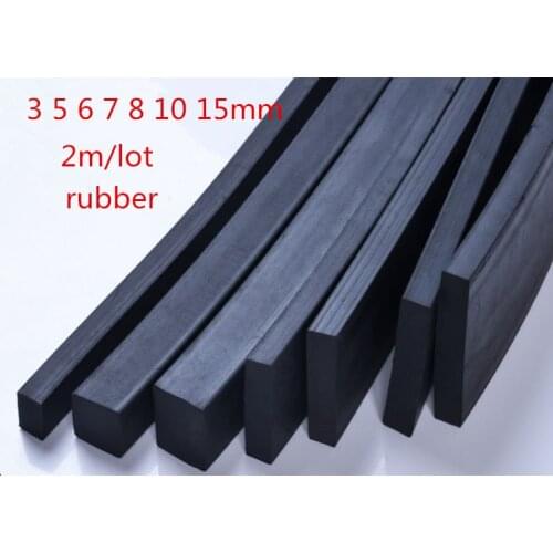 2 m/lot square rubber seal for doors and windows anti-collision sound insulation black rubber sealing strip thick 3 5 6 7 8 10mm