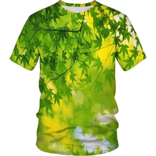 2021 summer hot sale mens and womens T-shirt fashion 3D landscape leisure sports T-shirt short-sleeved O-neck T-shirt