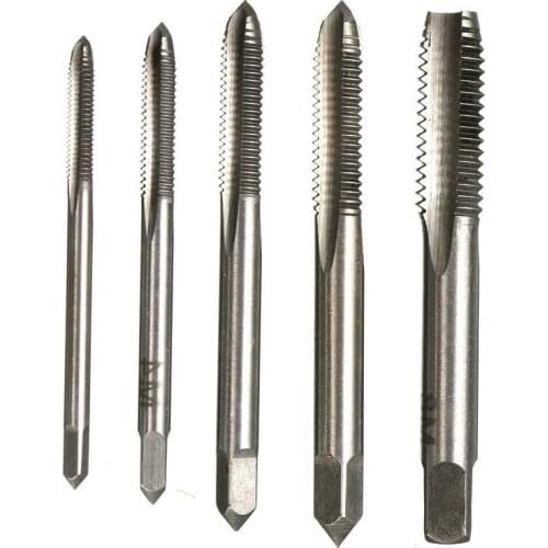 Newest HSS Hand Tap M3 M4 M5 M6 M8 Tap & Die Machine Spiral Point Straight Fluted Screw Thread Metric Plug Hand Tools 5PCS/Set