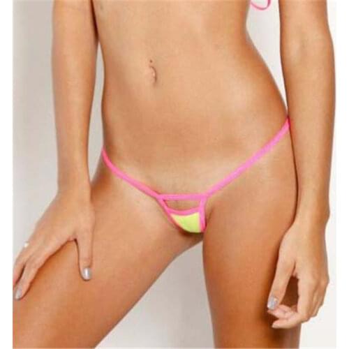 Micro bikini tanga mujer swimwear bikinis biquini tankini sexy lingerie tanga thong Edging Contrast Hollow out String Triangle