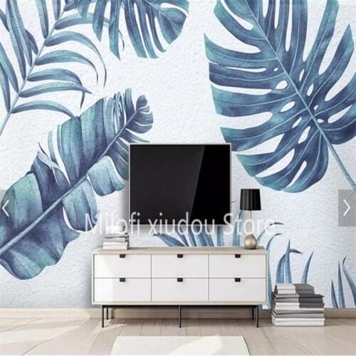 Milofi custom 3d wallpaper mural simple plain forest living room Southeast Asia tropical rainforest background wall decorative p