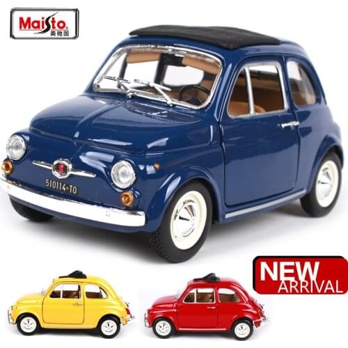 Bburago 1:21 Fiat 500F(1965) Fiat 500L(1968) Retro Classic Car Diecast Model Car Toy New In Box Free Shipping MINI Cooper 22098