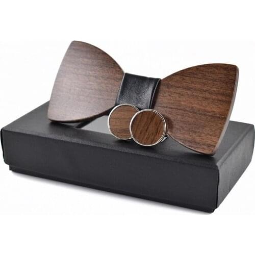 Fashion Handmade wooden bow tie Distinctive bow tie /Cufflinks for party wedding 1order=1set size:12*5cm