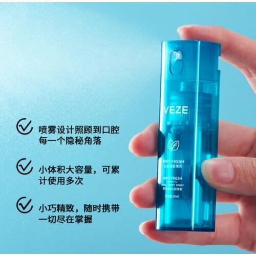 Mint Fresh Mouth Spray Small Blue Bottle Fresh Breath Portable Cool Mouth Cleaning Care Freshener 10ml