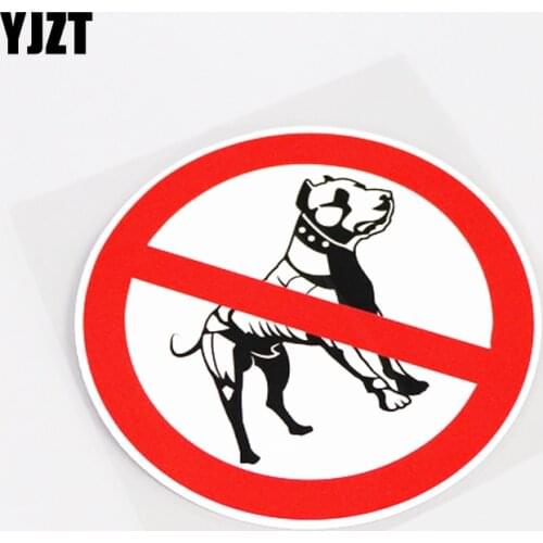 YJZT 12.3CM*12.3CM Waterproof Bulldog Prohibition Sign PVC Car Sticker Decal Graphical 13-1004