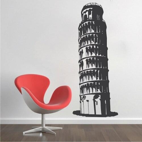 Leaning Tower of Pisa Wall Stickers Decor Living Room Wall Decals Poster Parede Home Design New Arrivals Wall Tattoo SA800