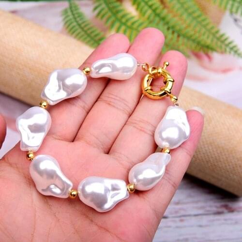 Irregular Simulated Pearl Bracelet for Women Fashion Statement Wedding Party Pulseras Femme Chic Boho Jewelry Factory Direct