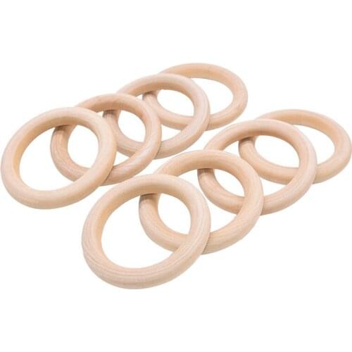 10PCS 60MM Unfinished Solid Wooden Rings for Craft, Ring Pendant for DIY Projects Jewelry and Craft Making