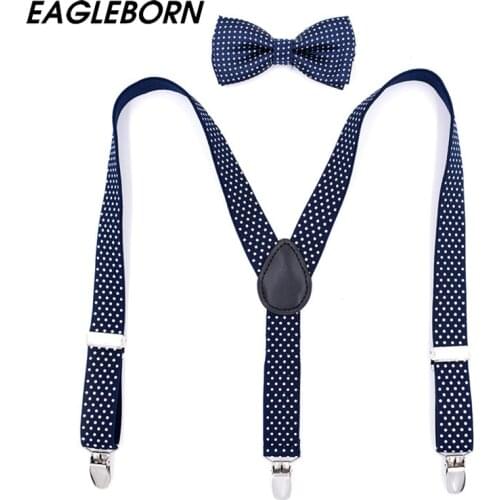 2020 Suspenders and Bow Tie Set Braces Elastic Y-back for Children Kids Wedding Lovely Suspenders Bowties