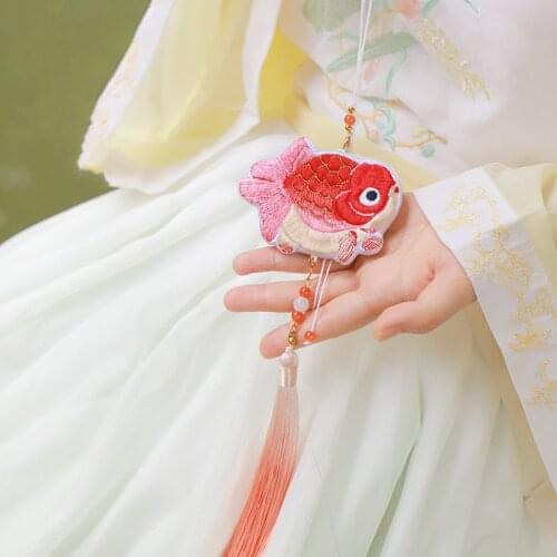 Omamori Diy Embroidery Sachet Finished Product Cross Stitch Handmade Cartoon Lucky Cat Rabbit Flower Hanfu Accessories Pendant