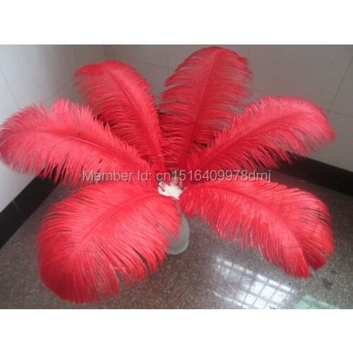 Wholesale Beautiful red ostrich feathers 50pcs 16-18 inches / 40-45 cm Free Shipping