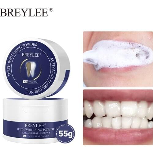 BREYLEE Teeth Whitening Powder Toothpaste Dental Tools White Teeth Cleaning Oral Hygiene Toothbrush Gel Remove Plaque Stains55g