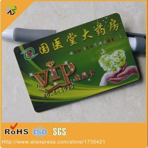 Custom VIP glossy PVC card printing membership loyalty cards member barcode number plastic card