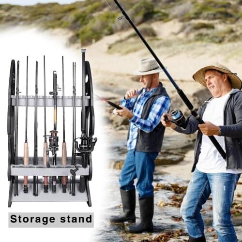Portable 16 Slots Removable Simple Fishing Rod Tackle Rack Stand Holder Storage For Storing Fishing Poles on Boat Home 3