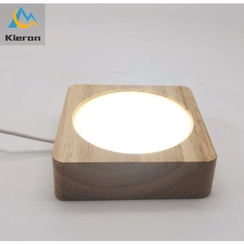 Manual Solid wood square led 3d night lights carving birthday gift night lamps rubber lamp room luminous ornament night light