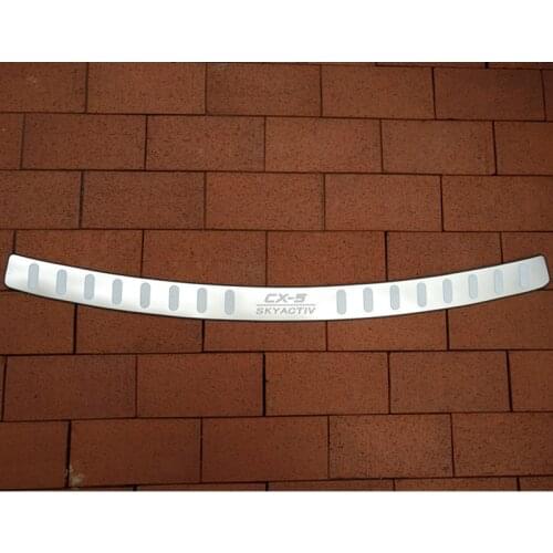 Car Styling REAR OUTER BUMPER PROTECTOR TRIM DOOR SILL SCUFF COVER PLATE ACCESSORIES Fit For Mazda CX-5 CX5 2017-2020