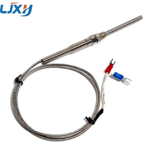 LJXH Type K Thermocouple 4x50mm Probe, M8x1.25 Thread, 1m/2m/3m/4m/5m Wire Length, 0-400 Degree Temperature